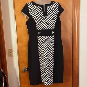 Studio One Black and White Geometric Dress